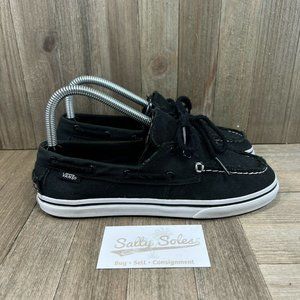 vans boat shoes black